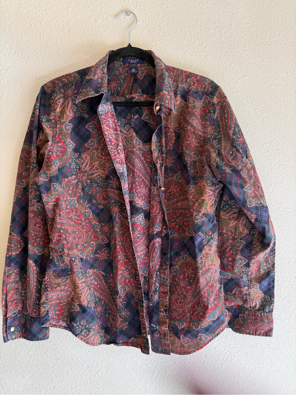 Ralph Lauren Chaps Men's Red Paisley Button-Down Shirt